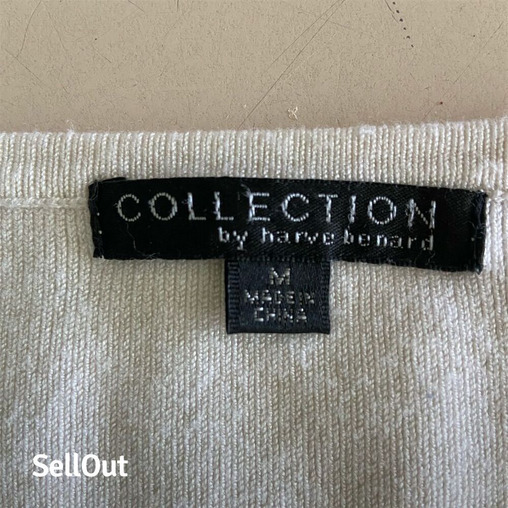 Harve Bernard Women's Beige Ribbed Scoop Neck Tank Top Size M - Picture 2 of 4